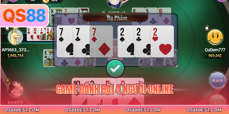 Game đánh bài 4 người online